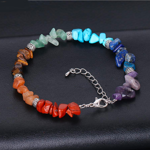 Healing Natural Rainbow 7 Chakra Bracelet Chain