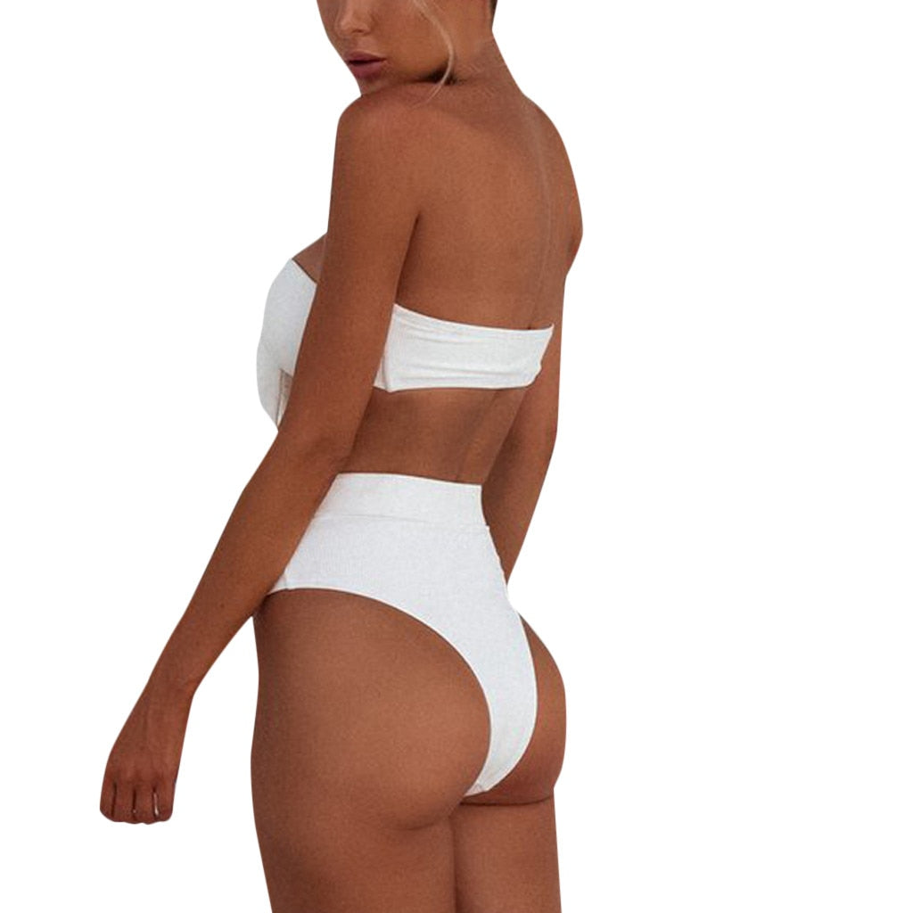 Women White Bikini Set Swimwear