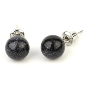 Natural Crystal  Stone Stud Earrings