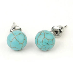 Natural Crystal  Stone Stud Earrings