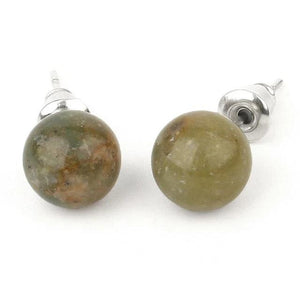 Natural Crystal  Stone Stud Earrings