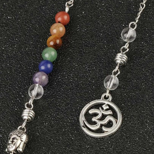 Natural Stone, 7 Chakras Crystal Chain Buddha Reiki Pendant