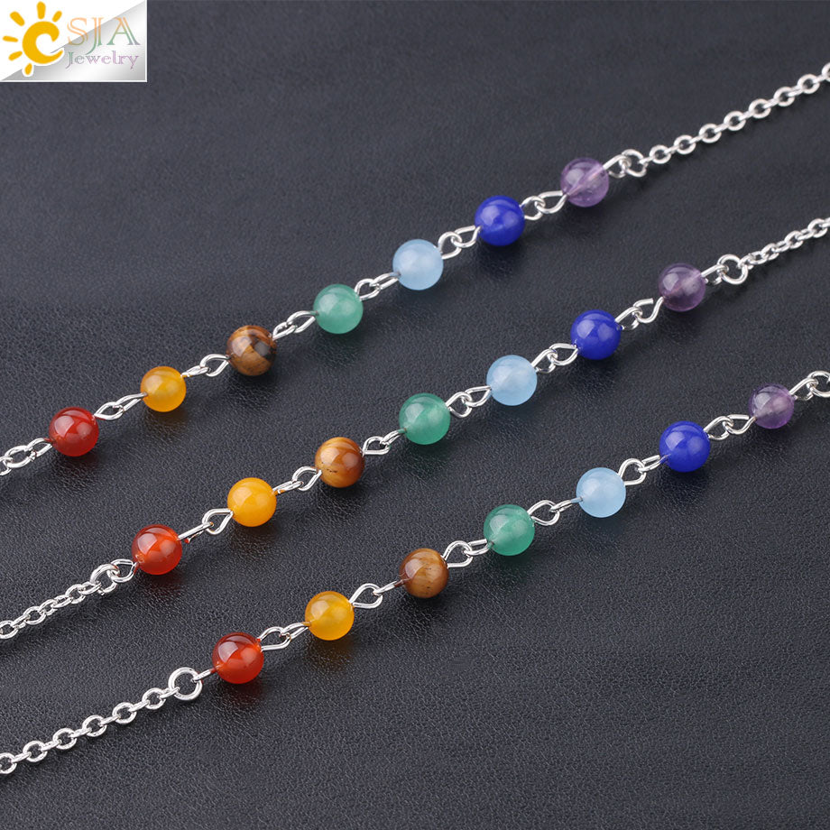 Natural Stone Pendulum  Bottle Bullet 7 Chakra pendant  Chain