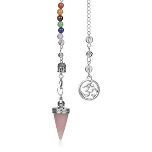 Natural Stone, 7 Chakras Crystal Chain Buddha Reiki Pendant