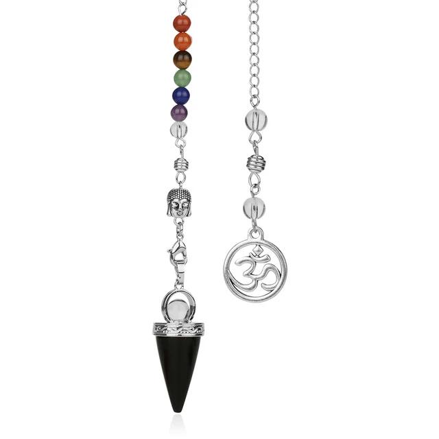 Natural Stone, 7 Chakras Crystal Chain Buddha Reiki Pendant