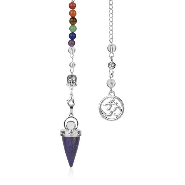 Natural Stone, 7 Chakras Crystal Chain Buddha Reiki Pendant