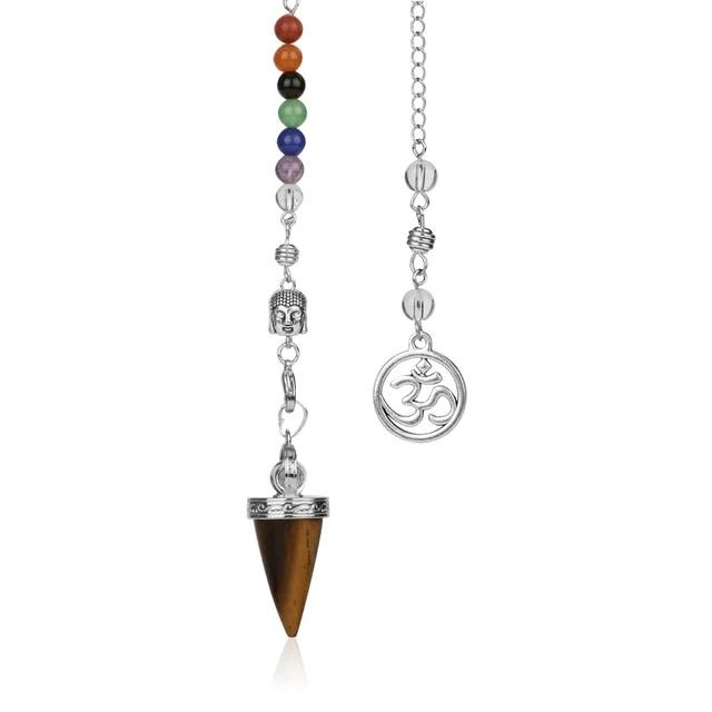 Natural Stone, 7 Chakras Crystal Chain Buddha Reiki Pendant