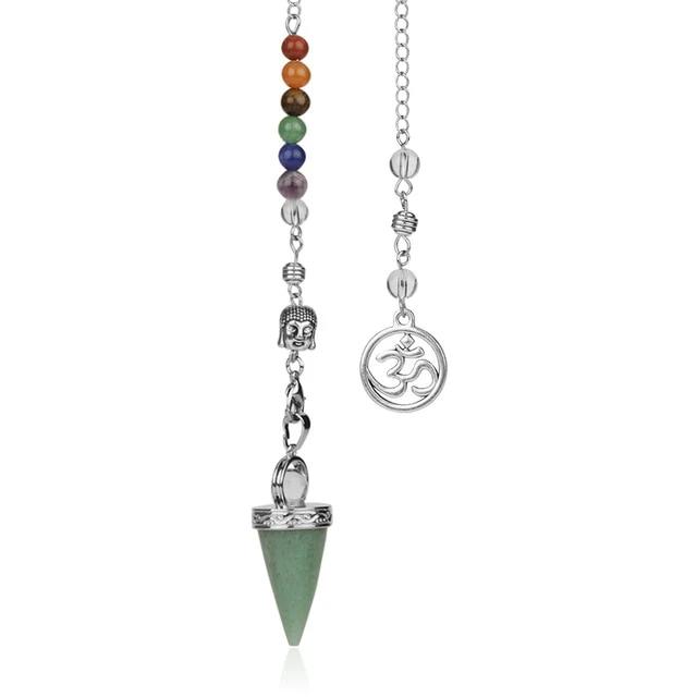 Natural Stone, 7 Chakras Crystal Chain Buddha Reiki Pendant