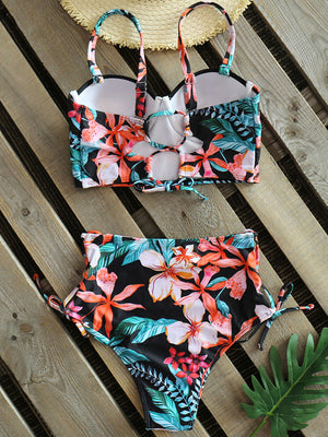 Leaf Print Bikinis Women Swimsuit