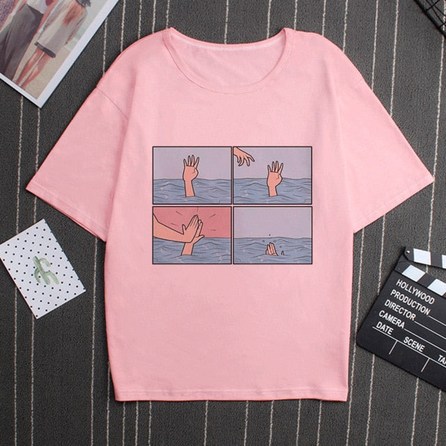 Print Pink T Shirt