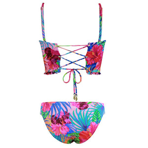 Leaf Print Bikinis Women Swimsuit