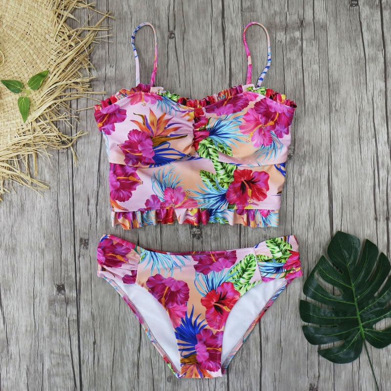 Leaf Print Bikinis Women Swimsuit