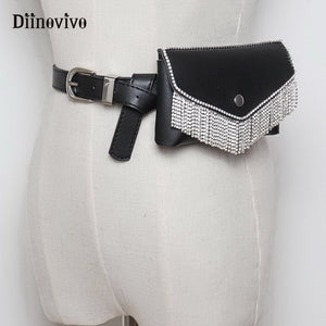 Luxury Designer Pack Tassel Rhinestone Waist Bag