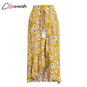 Long Yellow Beach Women Skirt