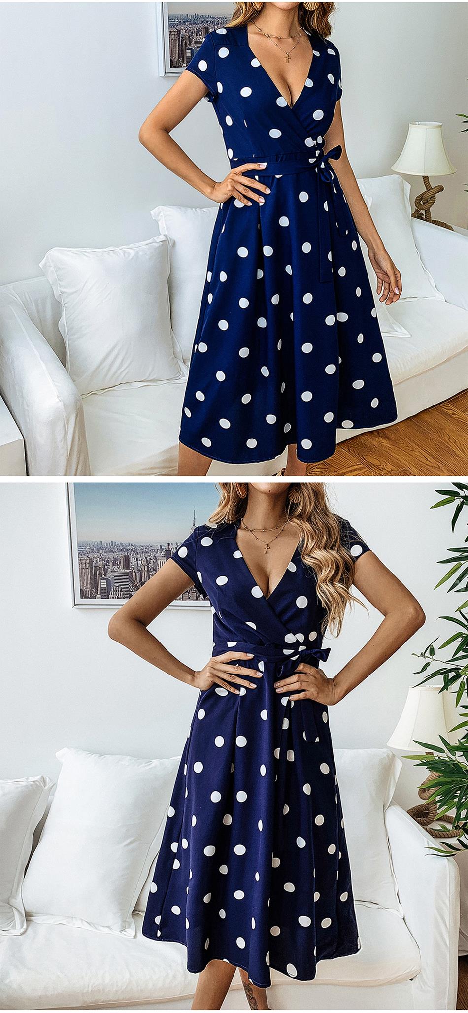 Summer Dress Women dot Dress