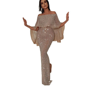 Elegant Sequin Off Shoulder Bodycon