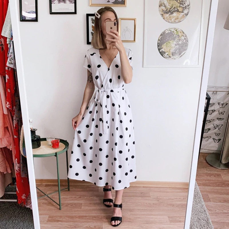 Summer Dress Women dot Dress