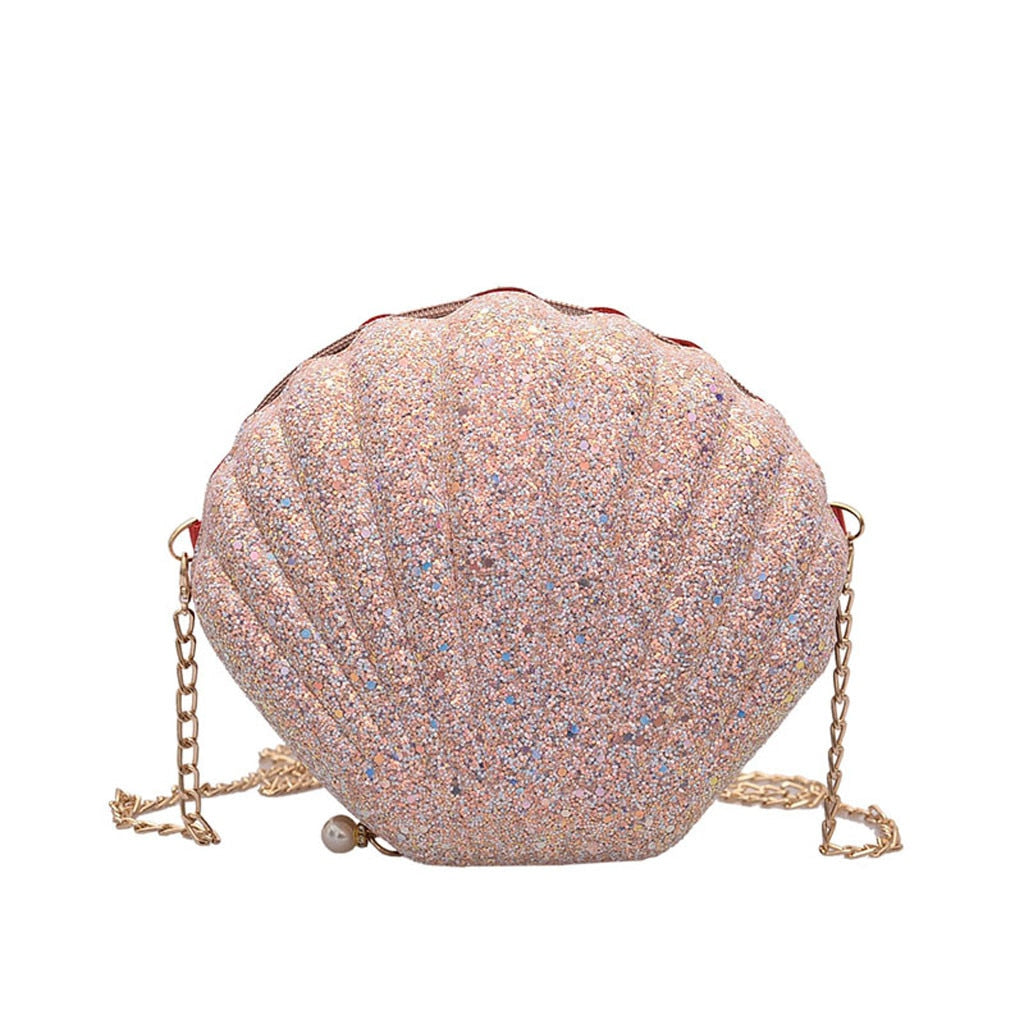 Sequins Shell Shoulder Bag Chain Crossbody Bag