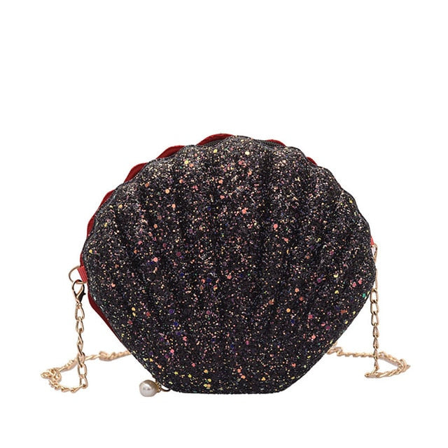 Sequins Shell Shoulder Bag Chain Crossbody Bag