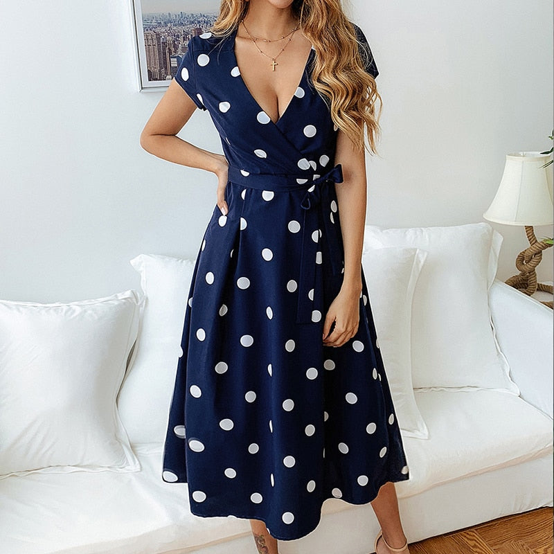 Summer Dress Women dot Dress