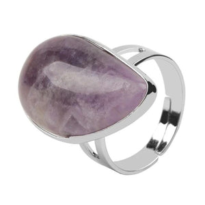 Healing Natural Stone Rings Purple Pink Tiger Eye