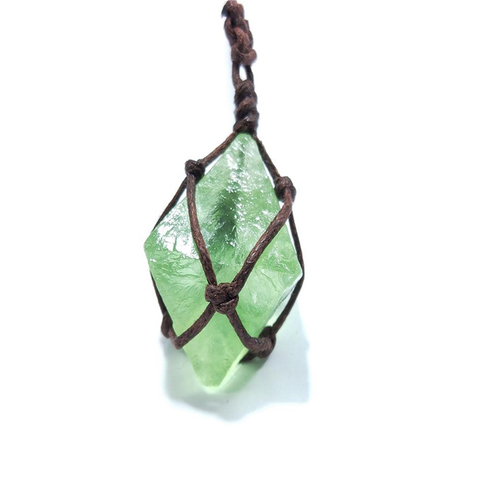 Natural  Crystal pendant Reiki Green Fluorite